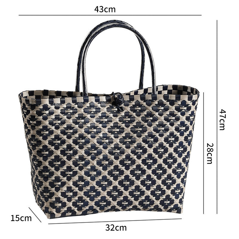 Stylish Woven Beach Tote Bowlift