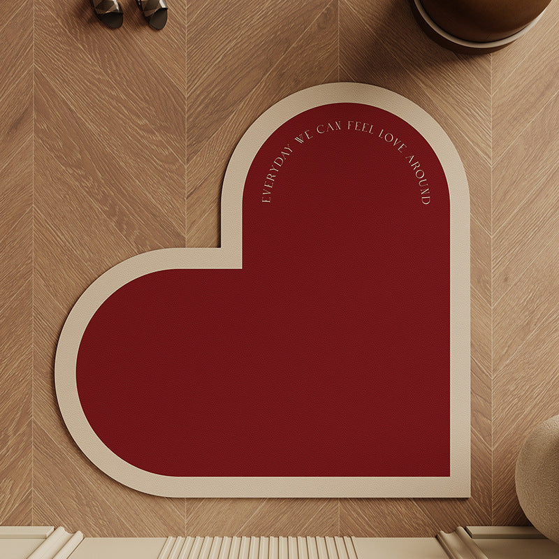 Heart-Shaped Non-Slip Area Mat Bowlift