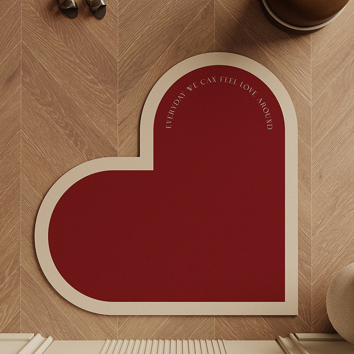 Heart-Shaped Non-Slip Area Mat Bowlift