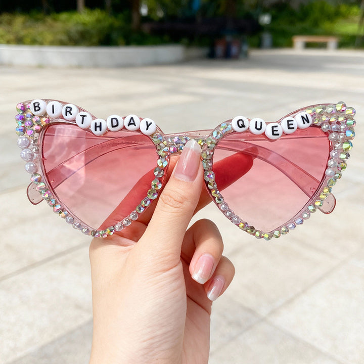 Rhinestone-Accented Birthday-Themed Sunglasses Bowlift