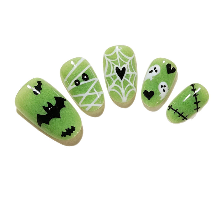 Whimsical Halloween-Themed Press-On Nail Art Set Bowlift