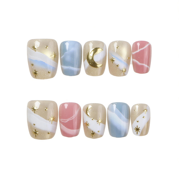 Celestial Themed Press-On Nail Set Bowlift
