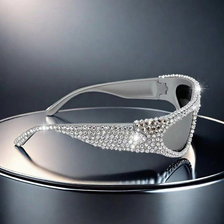 Women's Glittering Sunglasses with Sparkling Crystal Frame Bowlift