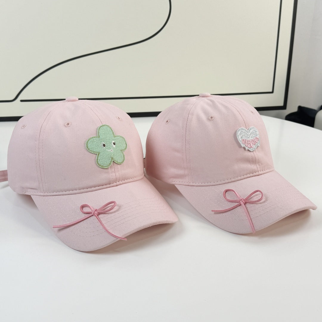 Women's Adjustable Embroidered Bow Cap Bowlift
