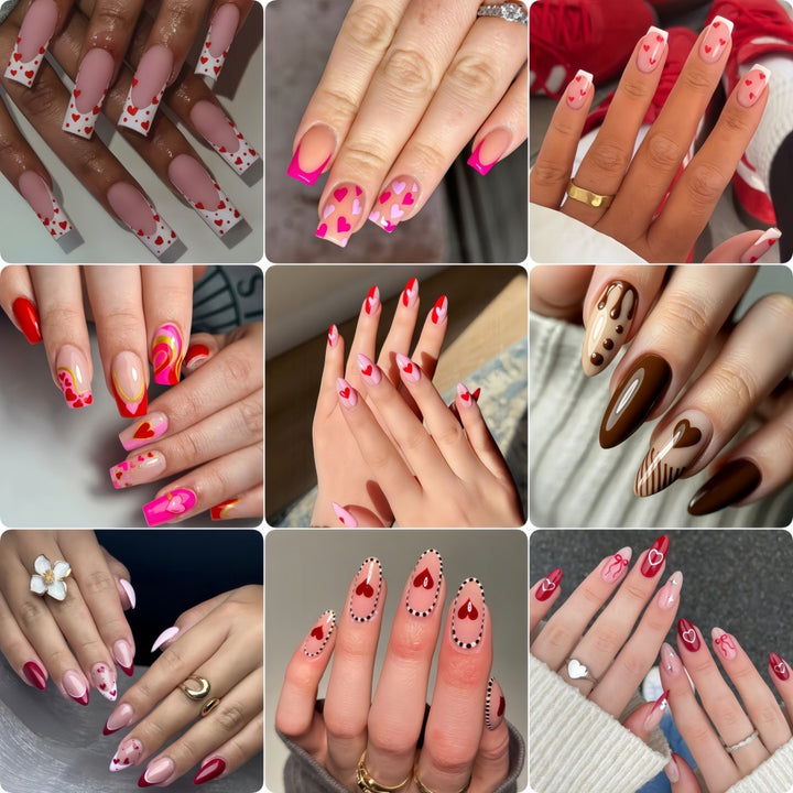 Artistic Heart Motif Art Nails Bowlift