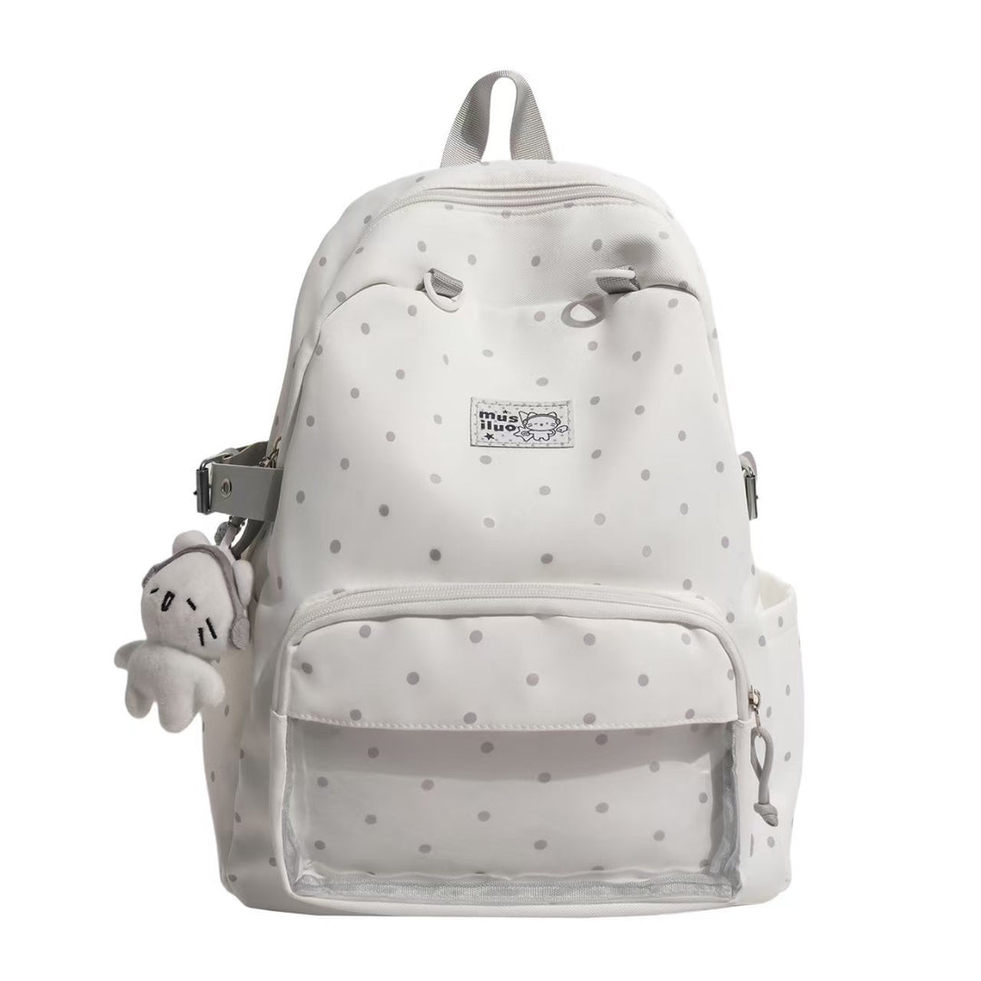 Polka Dot Embroidered Backpack Bowlift