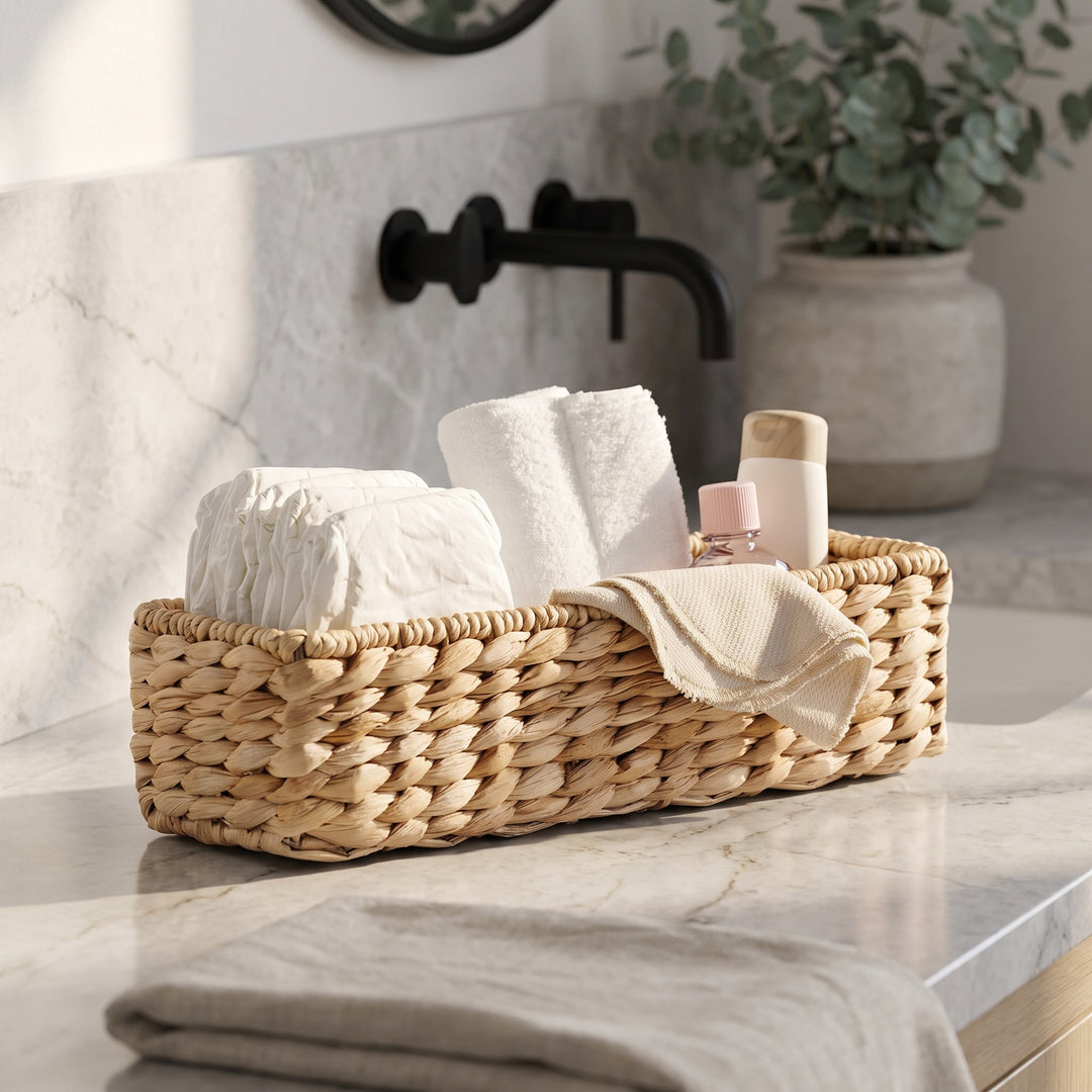 Functional bathroom storage basket Bowlift