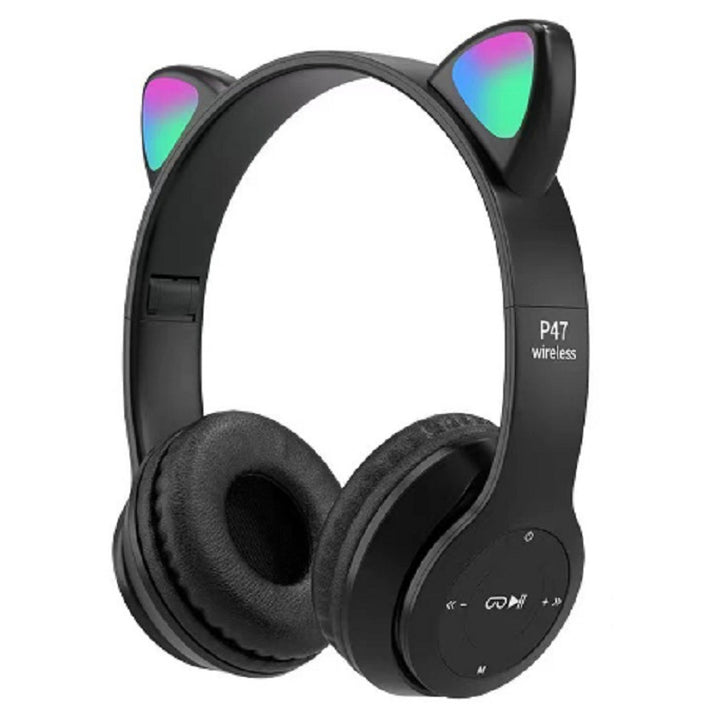 Wireless Cat Ear Headphones with Colorful LED Light Bowlift