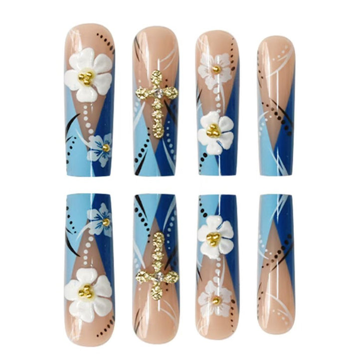 Decorative 3D Floral Nail Art Extensions Bowlift