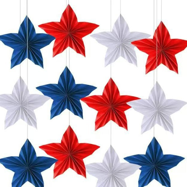 Unisex nan patriotic layered paper fan garland and star pennant banner Bowlift
