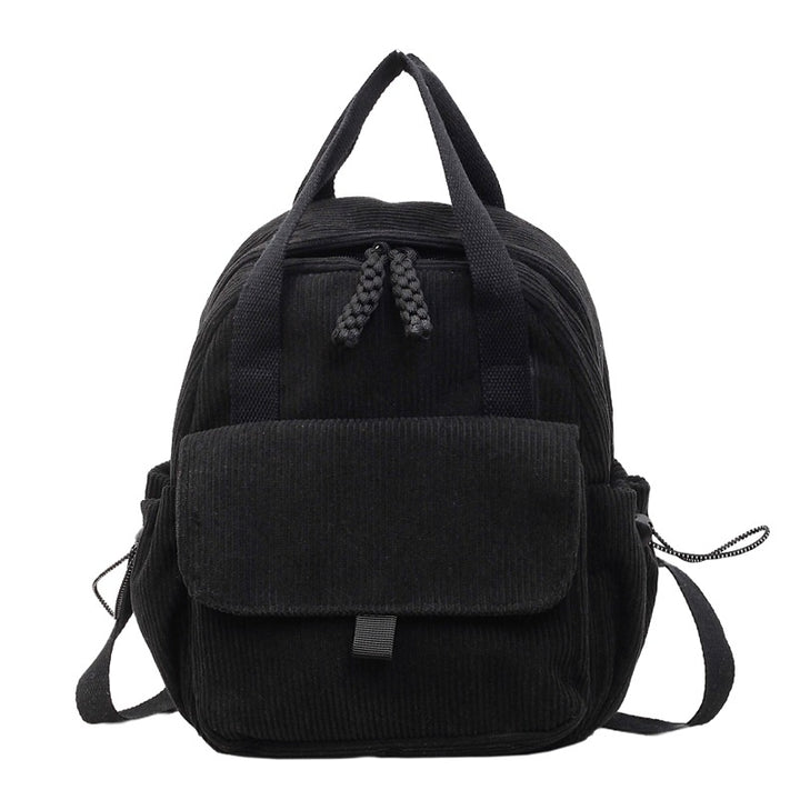 Cord-Backpack with Multiple Compartments and Reinforced Bottom Bowlift