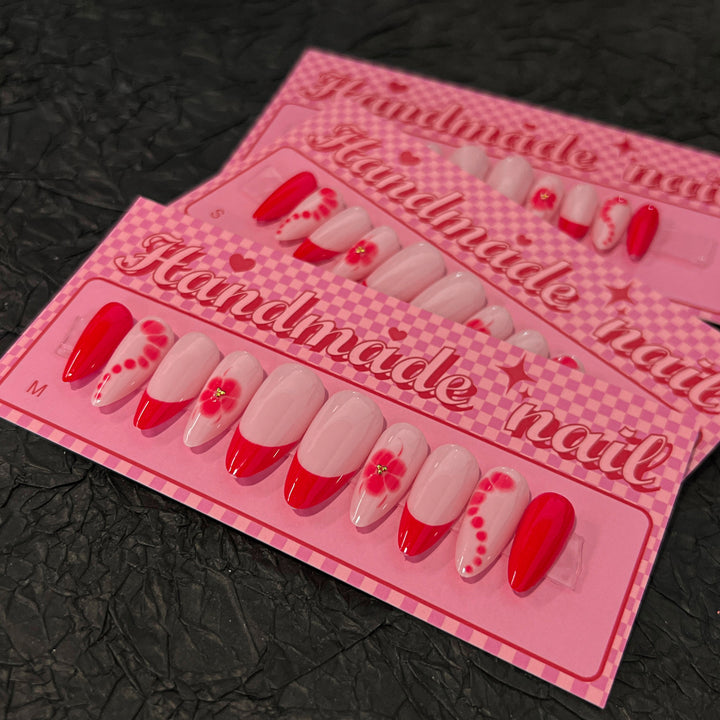 Artistic acrylic nails with floral design and trendy colors Bowlift