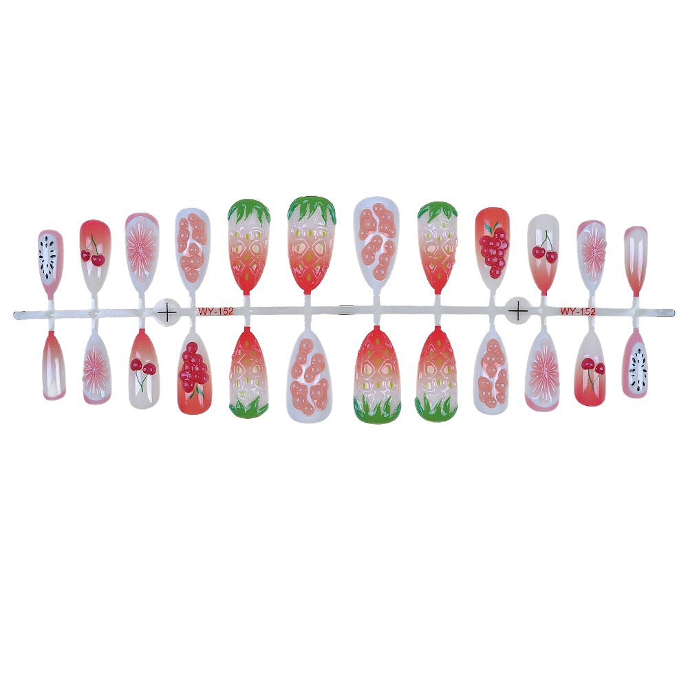 Fruit-Themed Press-On Nail Art Set Bowlift
