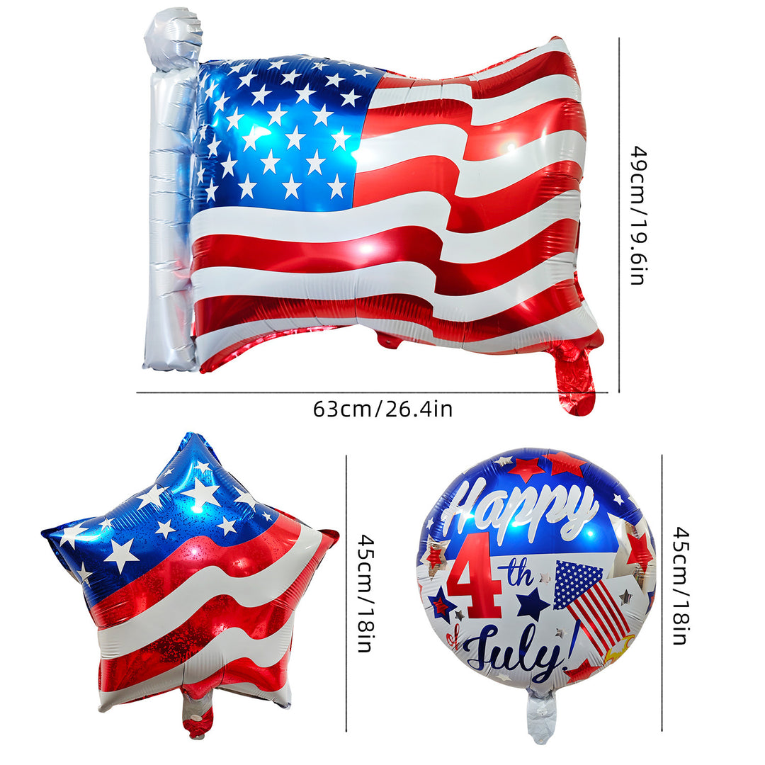 Unisex large foil balloon in USA flag shape with self-sealing valve and reusable Bowlift