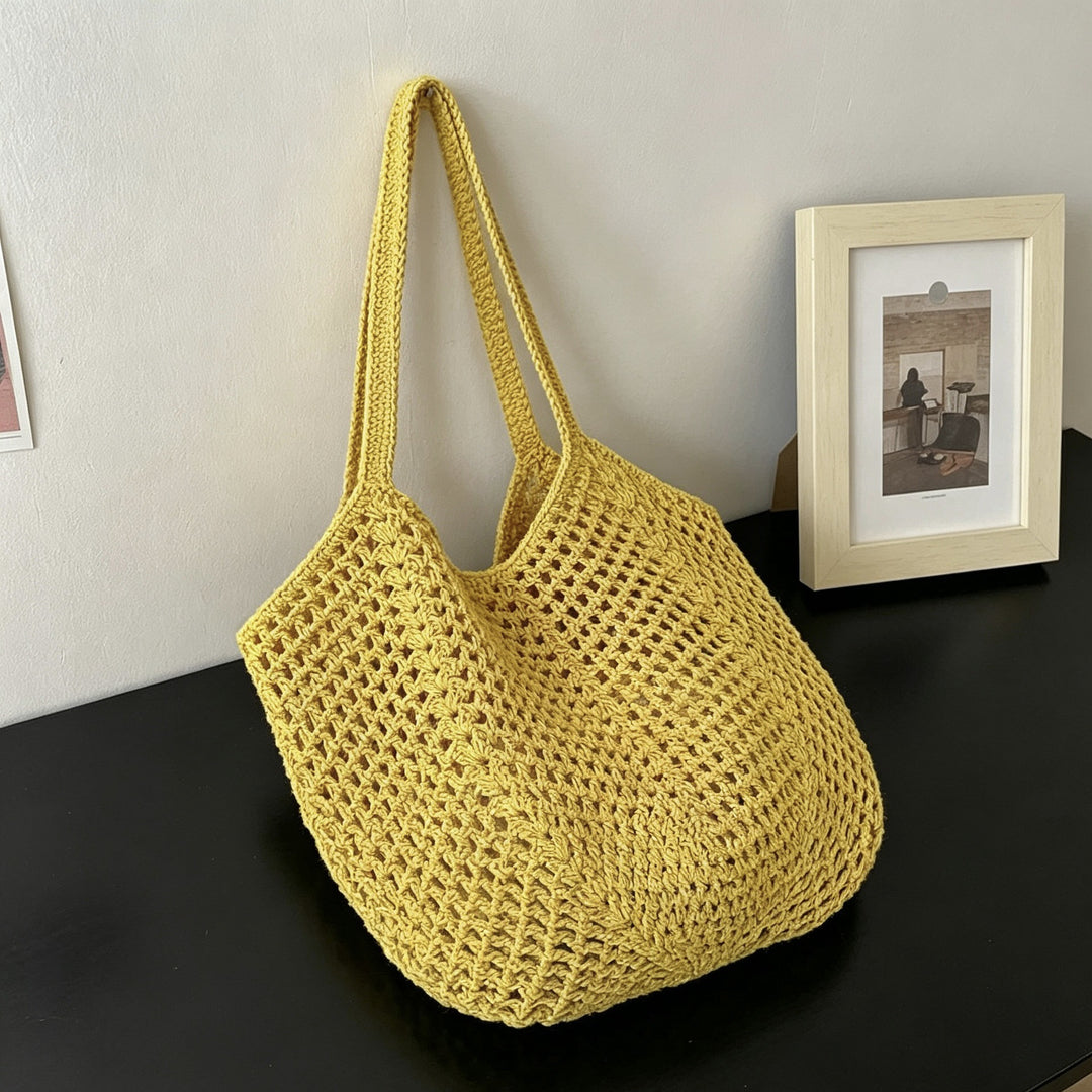 Hand-knotted tote bag in modern net design Bowlift