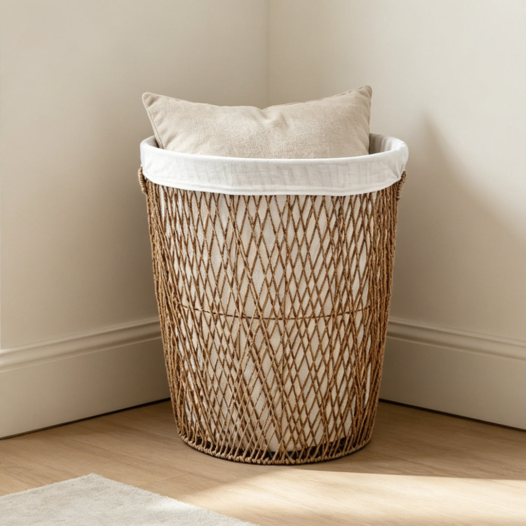 Decorative laundry basket with lid Bowlift