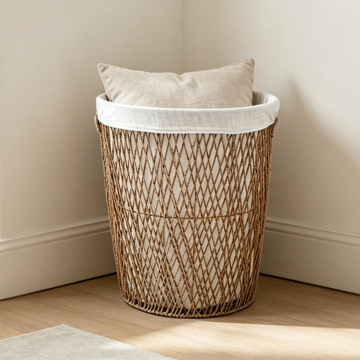 Decorative laundry basket with lid Bowlift