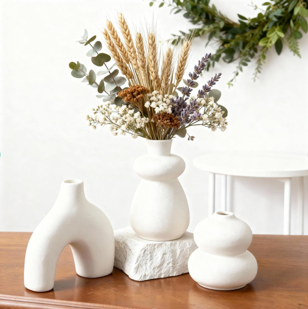 Artistic Curvilinear Ceramic Vase Set