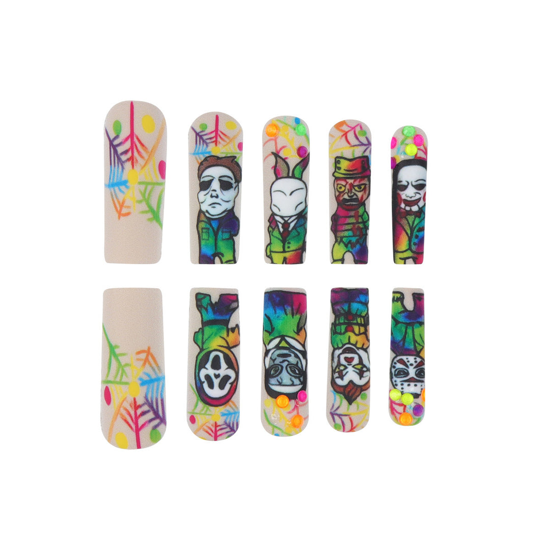 Artistic Horror-Themed Press-On Nails Bowlift