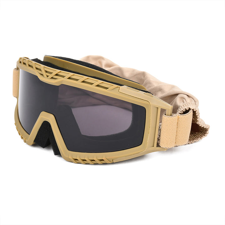 Tactical Ballistic Goggles with Anti-Fog Dual-Layer Lens and Adjustable Elastic Strap Bowlift