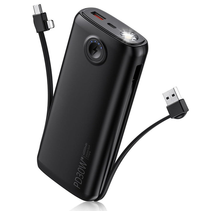 Portable power bank with digital charging display and LED lamp Bowlift