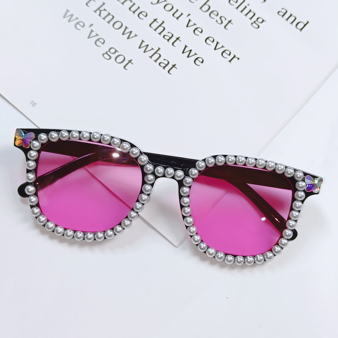 Ladies Glamorous Sunglasses with Pearl Frame Bowlift