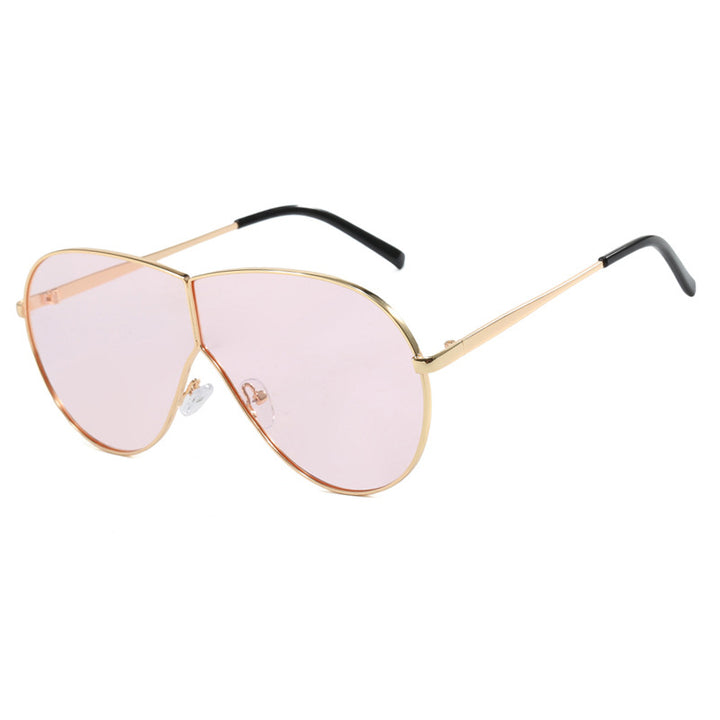Women's pilot sunglasses with elegant golden frame and blue lenses Bowlift
