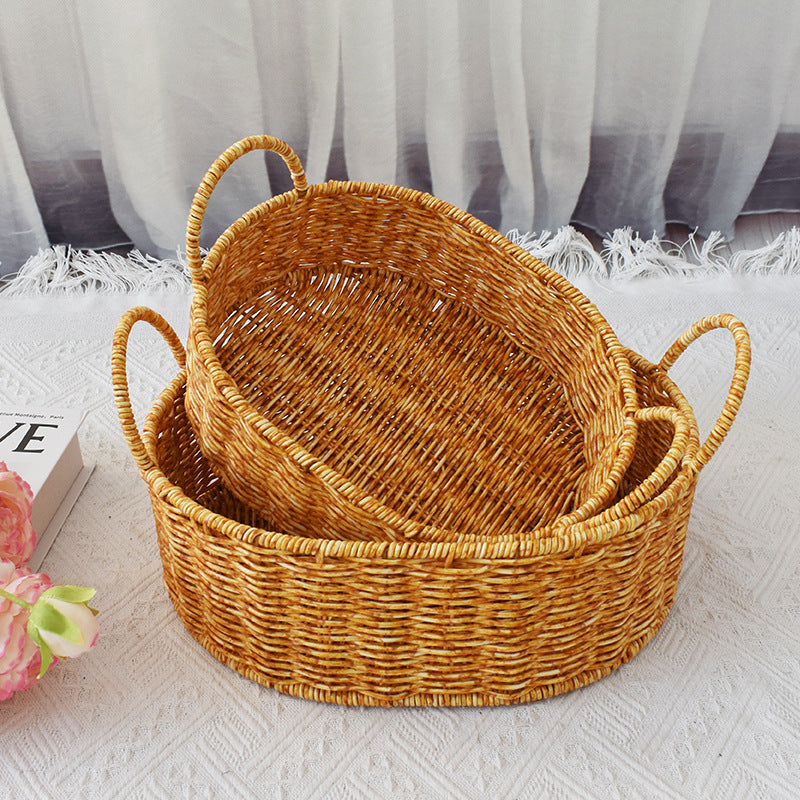 Handcrafted Woven Storage Basket with Handles Bowlift