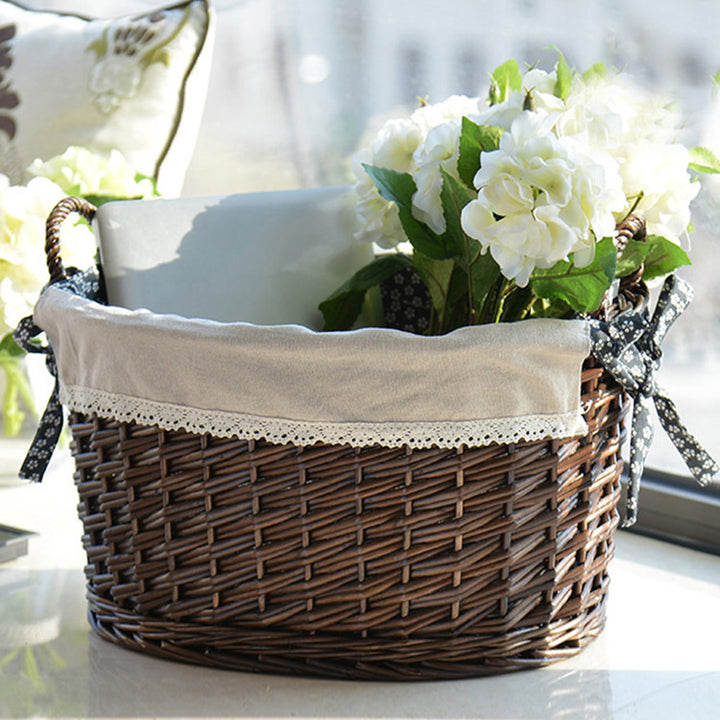 Decorative Wicker Storage Basket Bowlift