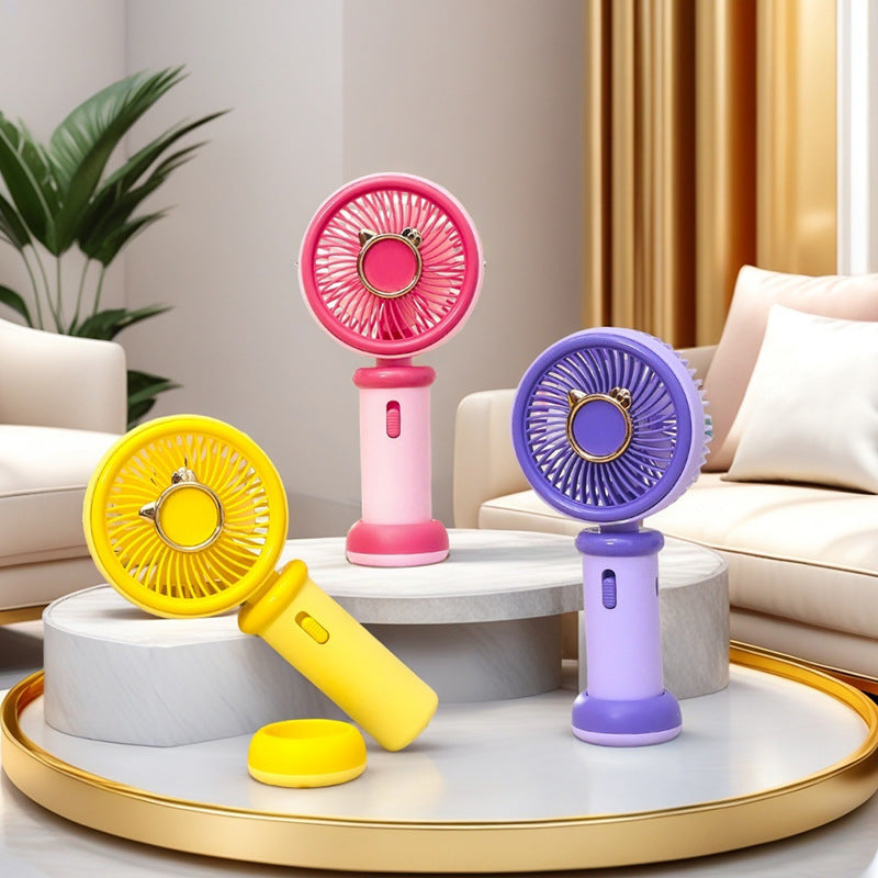 Women's portable handheld fan with cute animal design Bowlift