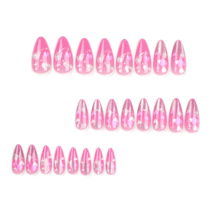 Artificial nail decoration in romantic heart design Bowlift