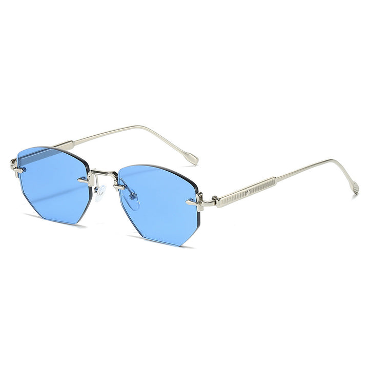 Geometric Frame Sunglasses with Elegant Gold Accents Bowlift