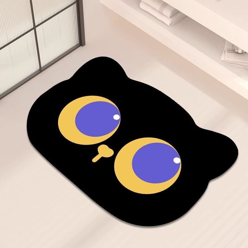 Cartoon Cat Shape Plush Bath Mat