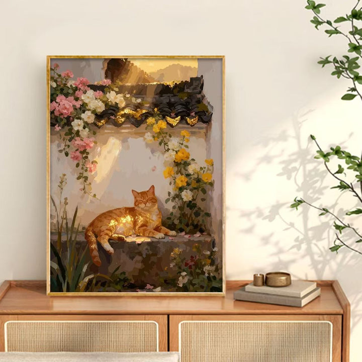 Yawning Cat Canvas Wall Art Print Bowlift