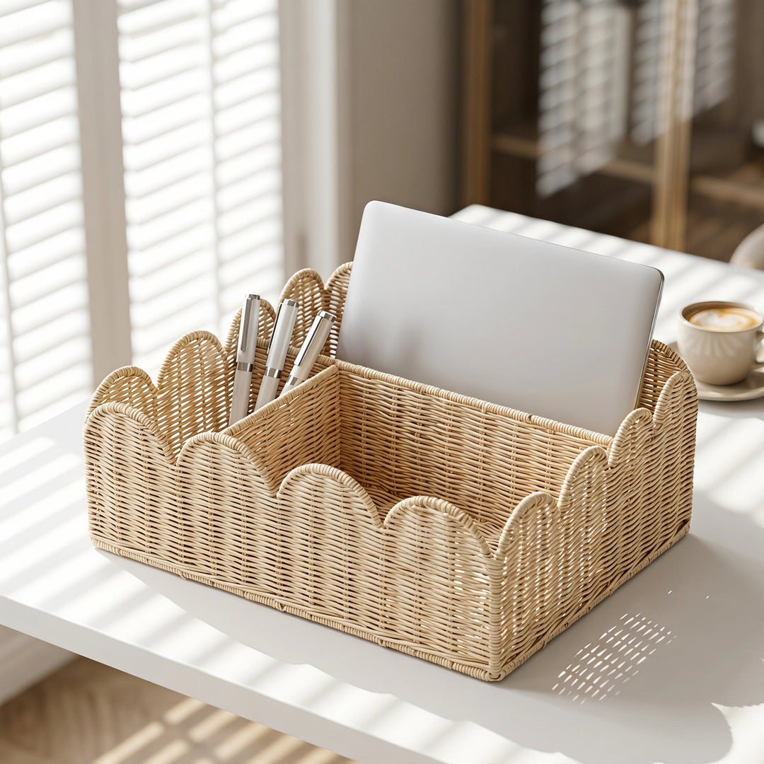Stylish organizer basket with wavy edge Bowlift