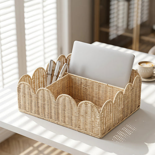 Stylish organizer basket with wavy edge Bowlift