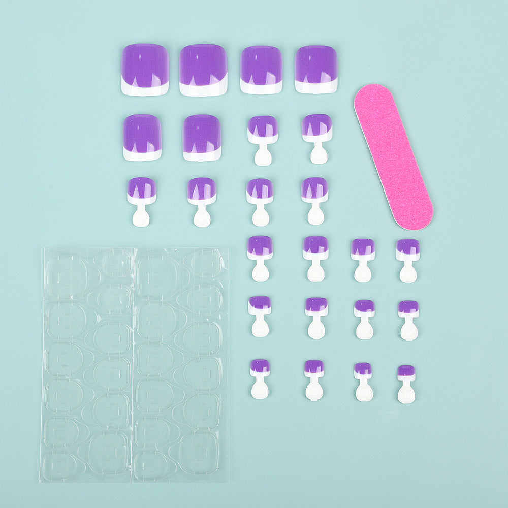 Artificial nail set with modern gradient and French tip Bowlift