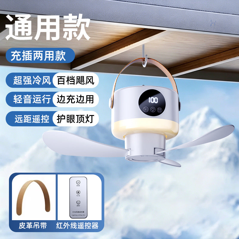 Portable multifunctional living space fan with LED lighting Bowlift
