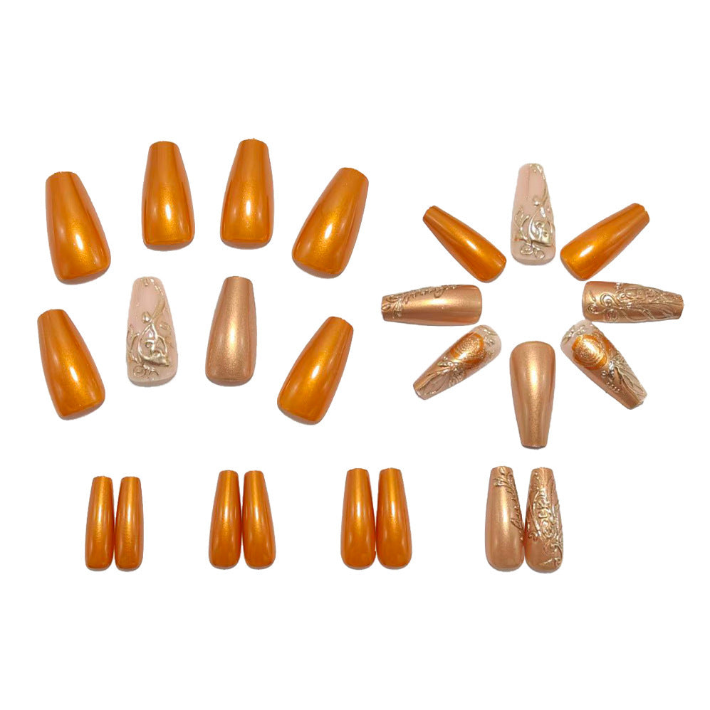 Elegant artificial nails with glitter and flower accents Bowlift