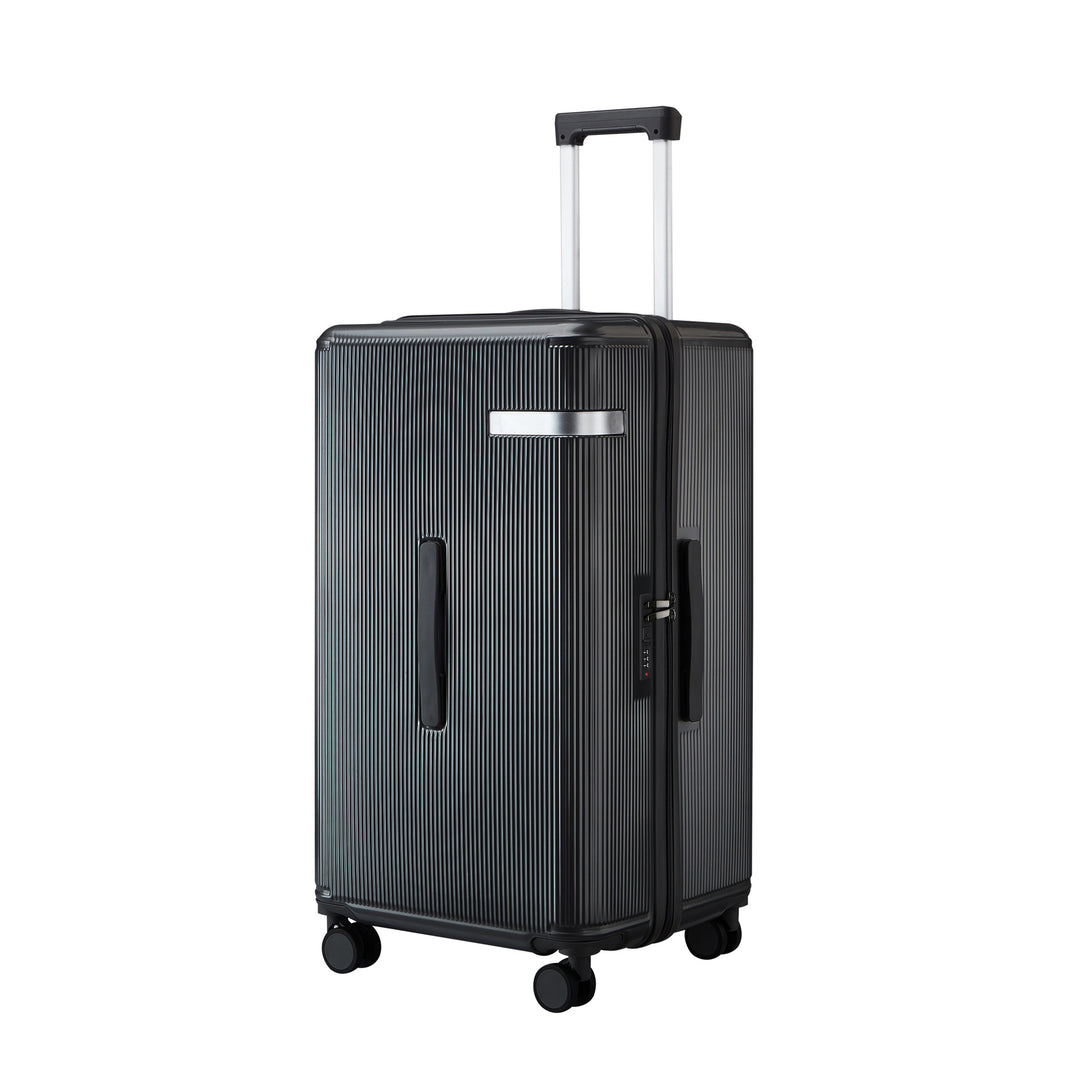 Ridged Hard Shell Rolling Carry-On Suitcase