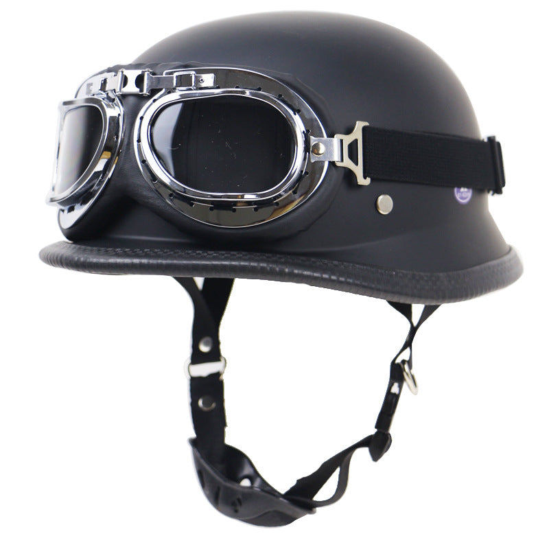 Retro Half-Helmet Motorcycle Protection with Goggles Bowlift