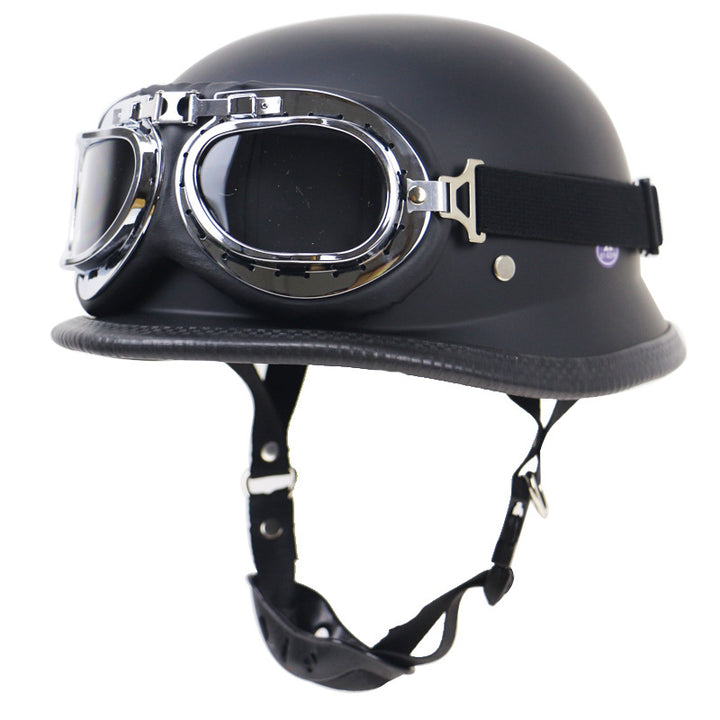 Retro Half-Helmet Motorcycle Protection with Goggles Bowlift