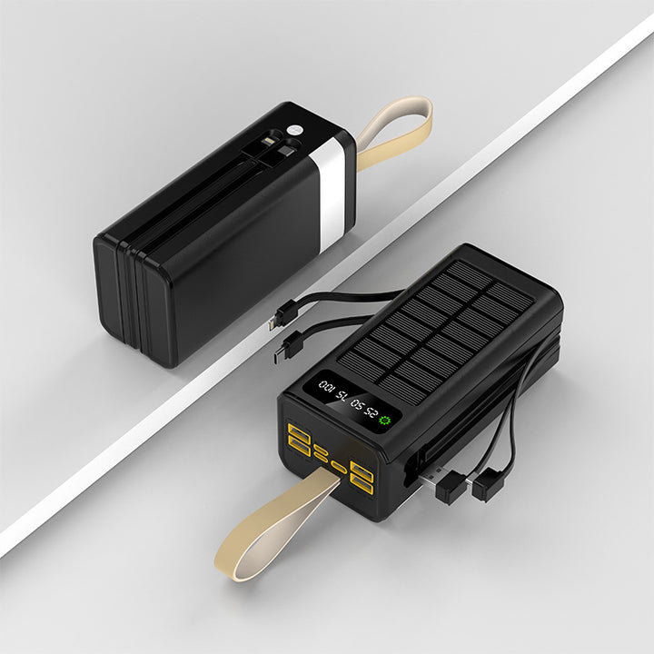 Solar power bank with integrated charging ports and digital display Bowlift
