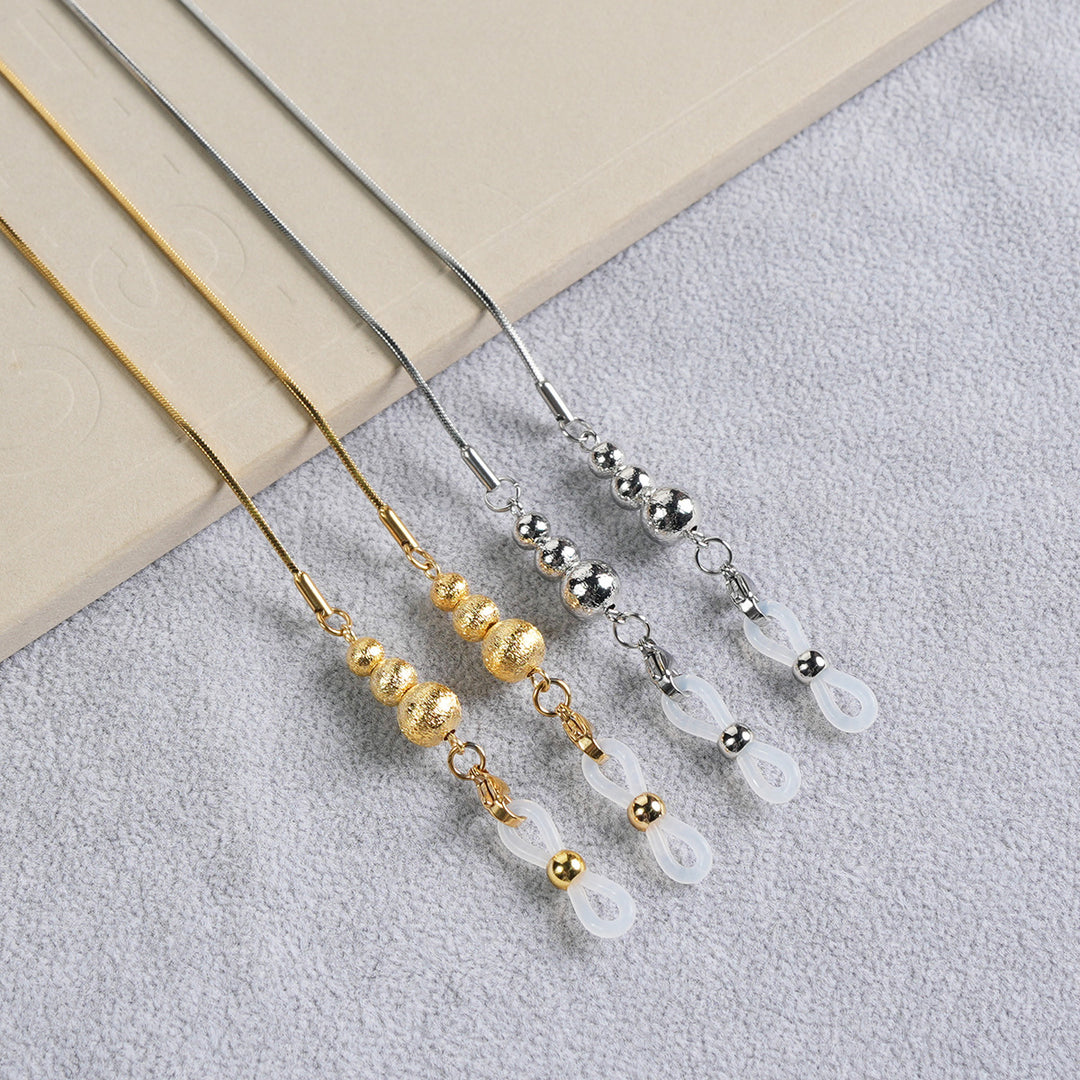 Sleek Metallic Eyewear Chain Bowlift