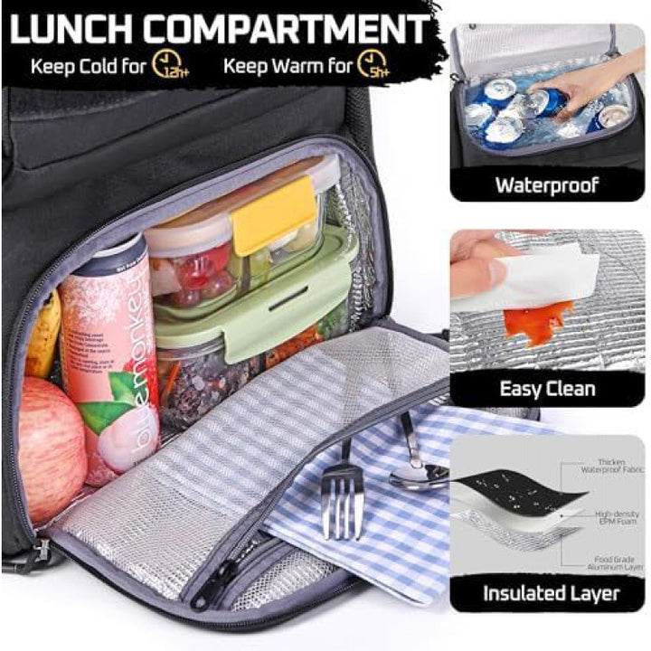 Multifunctional Backpack with Multiple Compartments and Attachment Options Bowlift