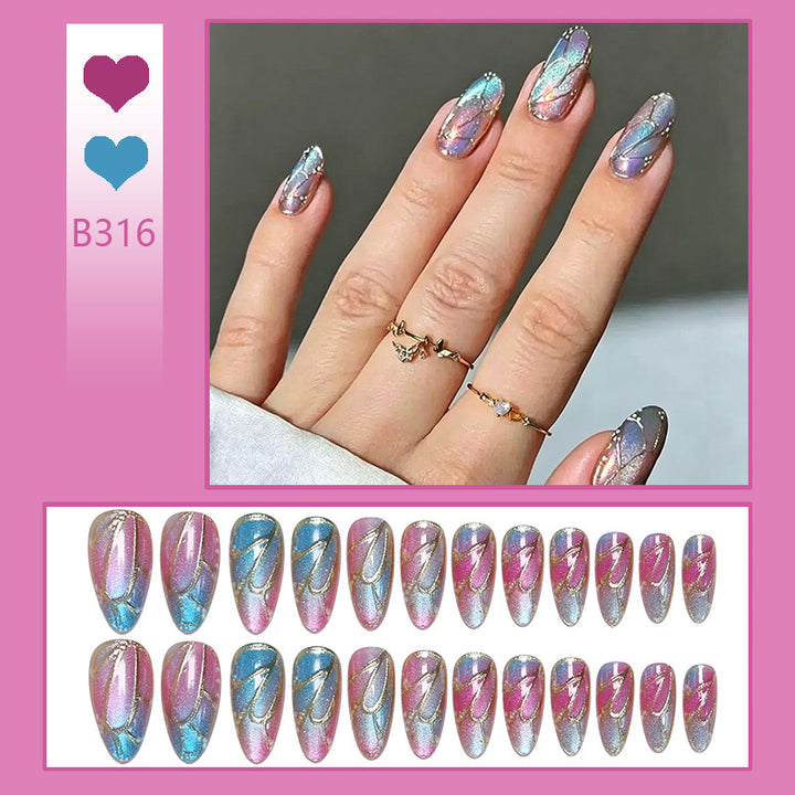 Artificial nails in elegant design with floral watercolor motif Bowlift
