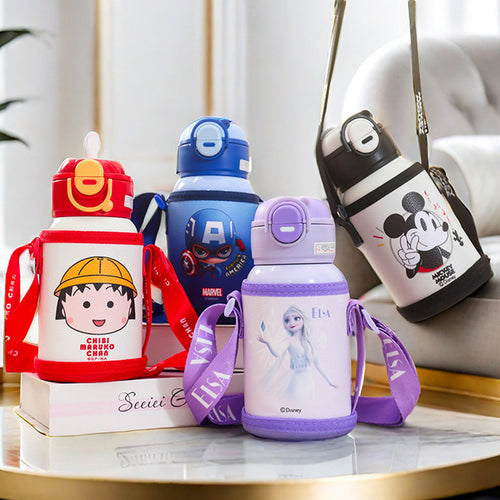 Insulated drinking bottle with Mickey Mouse design and practical carrying strap Bowlift