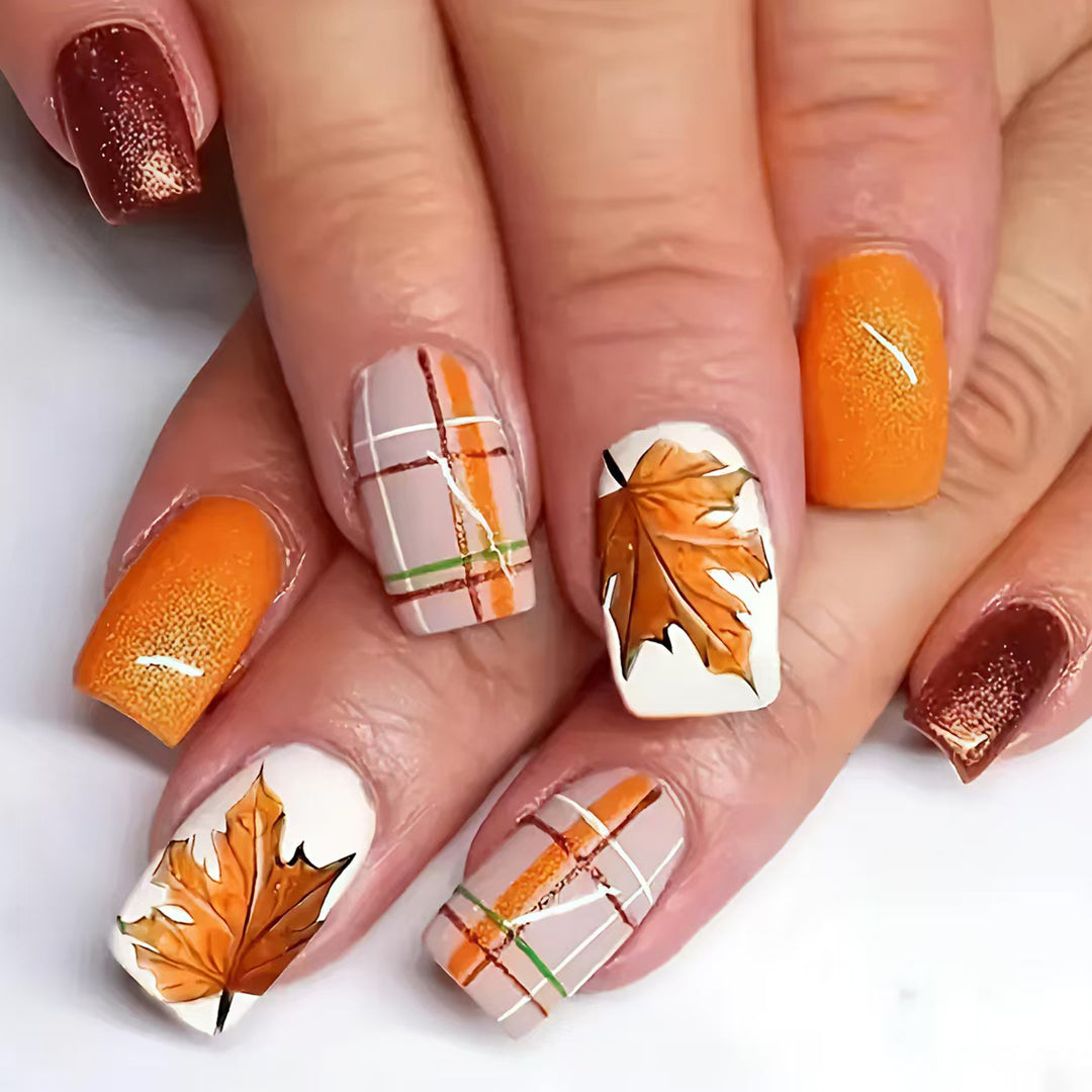 Autumn Leaf Design Nail Art Bowlift