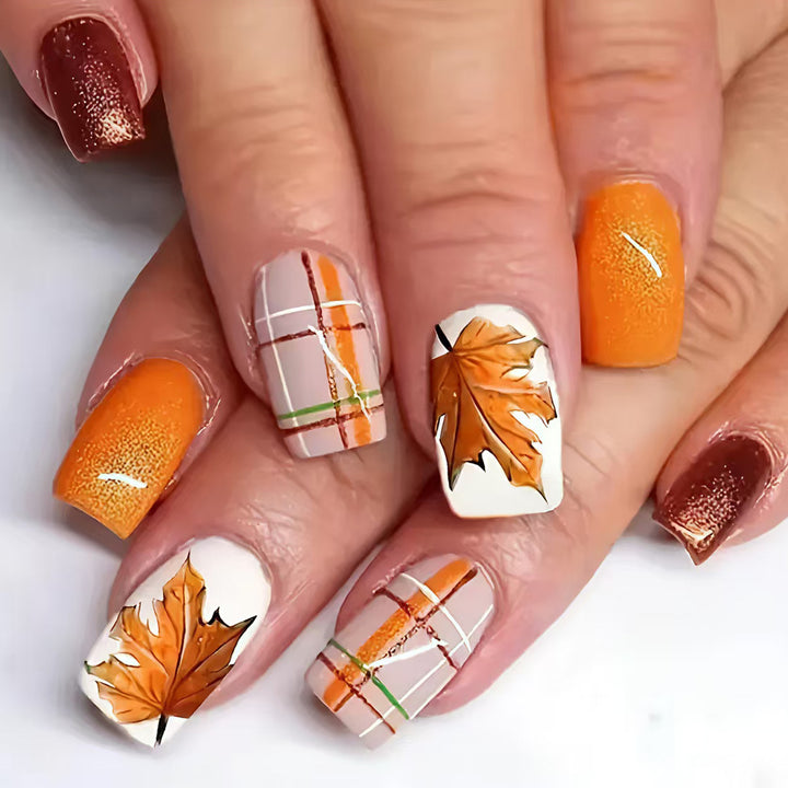 Autumn Leaf Design Nail Art Bowlift