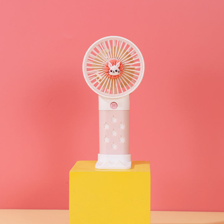 Women's Portable Mini Hand Fan with Cute Rabbit Design Bowlift